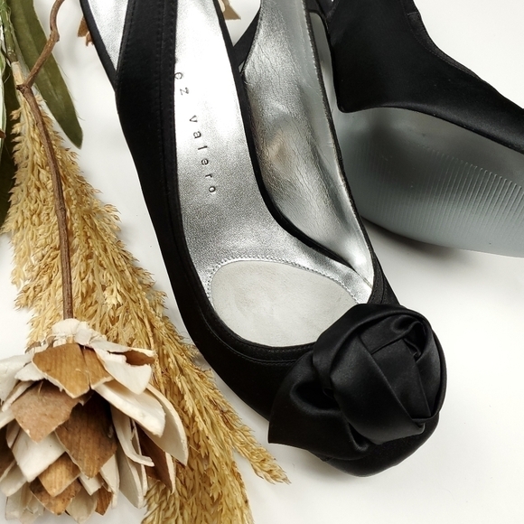 Martinez Valero Blk ButtonBow BabyDoll Slingback 9 - Picture 11 of 15